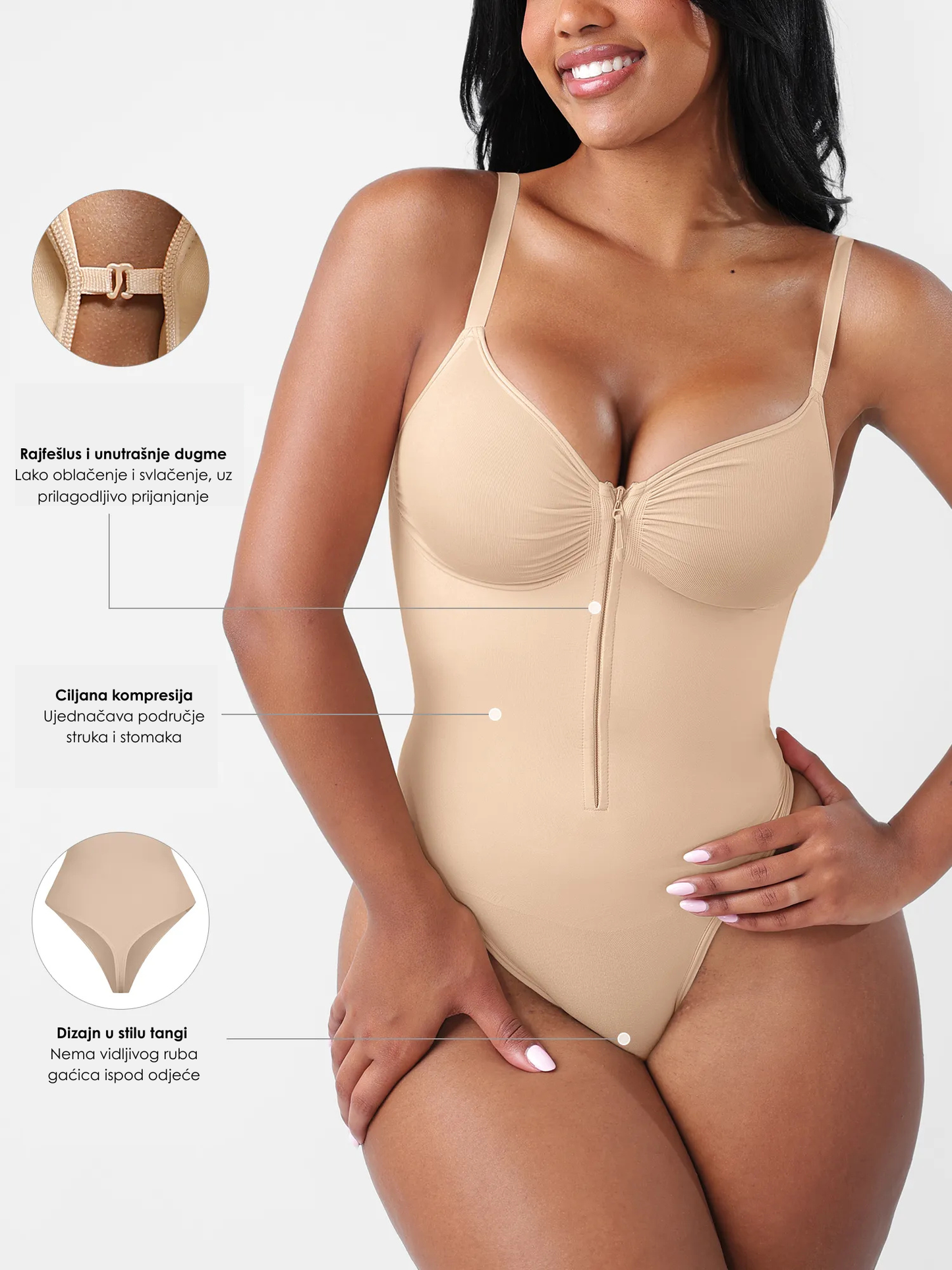 NATTA Form Aria Bodi na Kopčanje Koji Zateže Stomak, Oblikuje Struk i Podiže Grudi