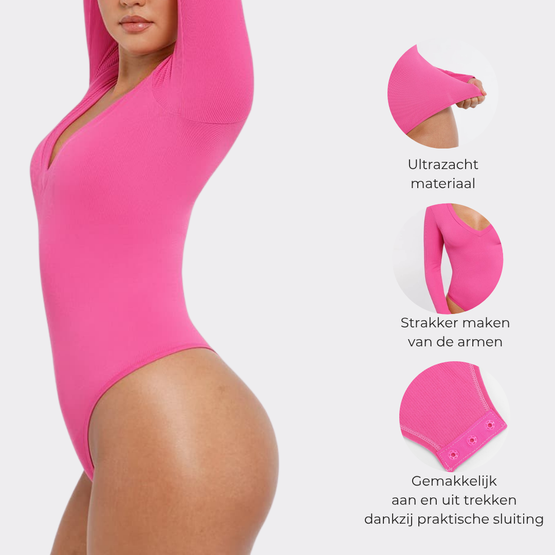 Emma V-Izrez Körperanzug mit Taillenkontrolle