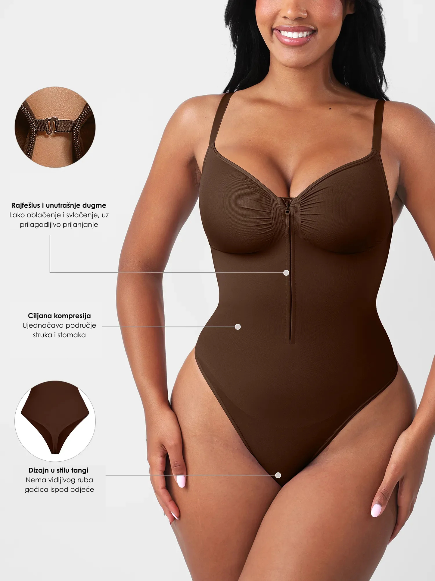 NATTA Form Aria Bodi na Kopčanje Koji Zateže Stomak, Oblikuje Struk i Podiže Grudi