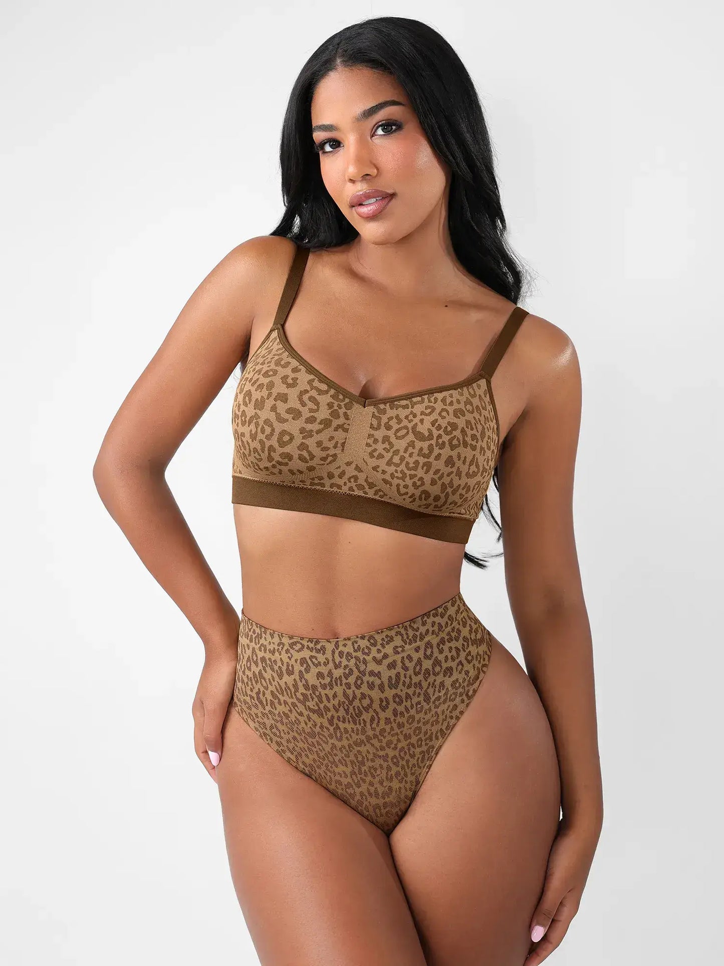 Feelingirl Leopard Print Wireless Bra & Panty