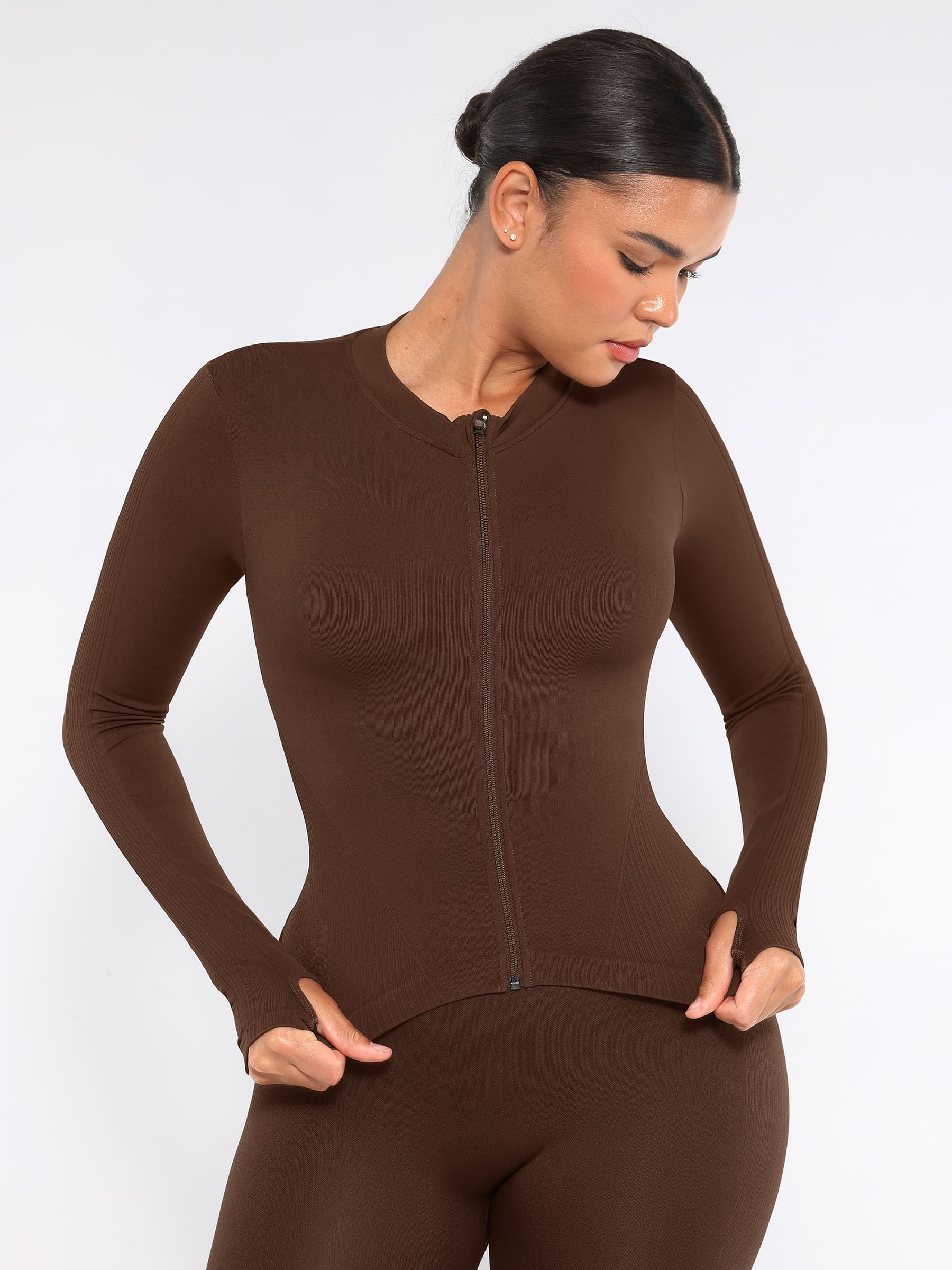Feelingirl Seamless Long-Sleeve Workout Top