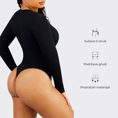 Emma V-Izrez Körperanzug mit Taillenkontrolle