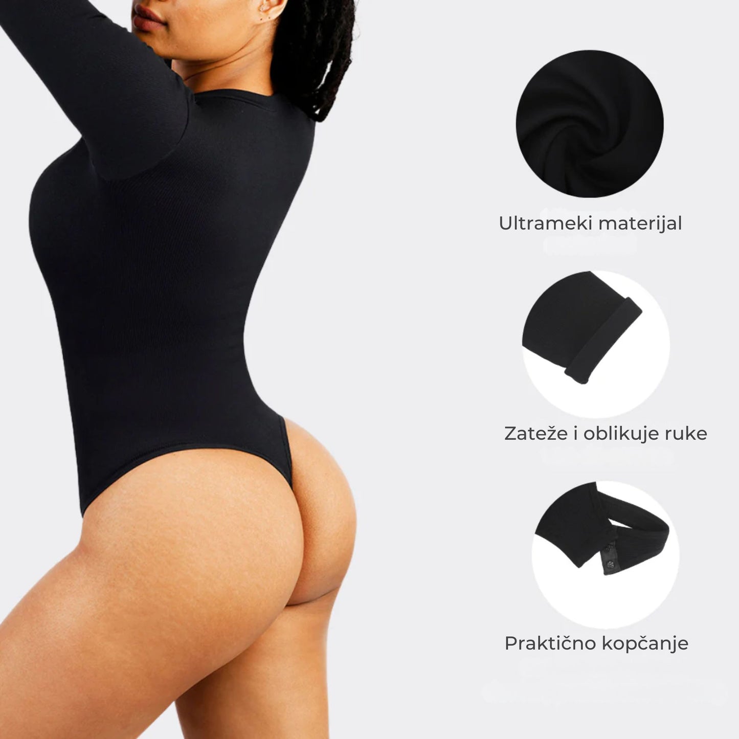 Emma V-Izrez Körperanzug mit Taillenkontrolle